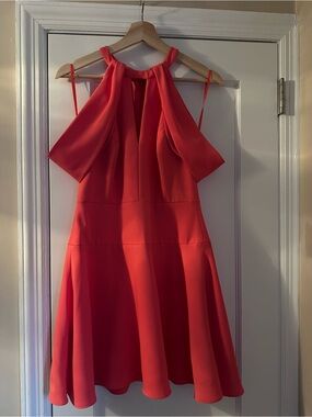 BCBGMaxAzria NWT Coral Halter Fit-and-Flare Mini Dress